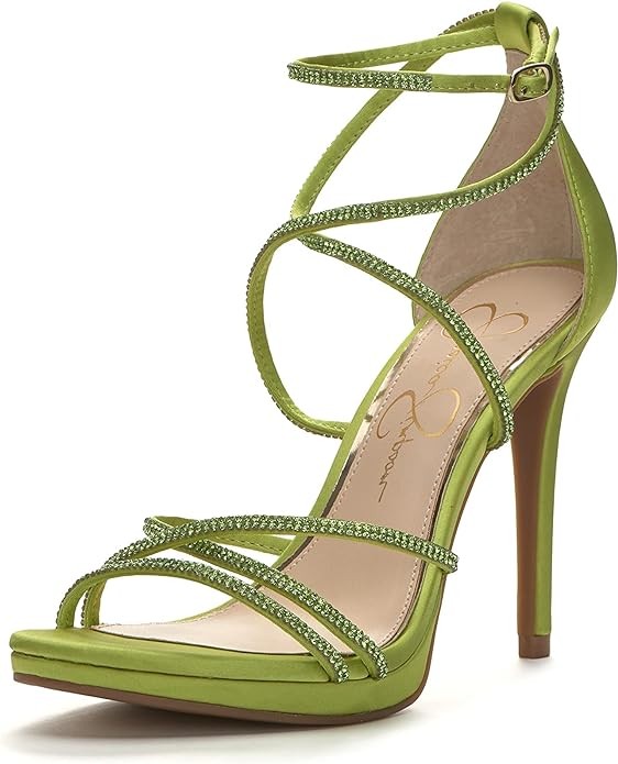 Jessica Simpson Womens Jaeya Rhinestone Strappy Dress Sandals